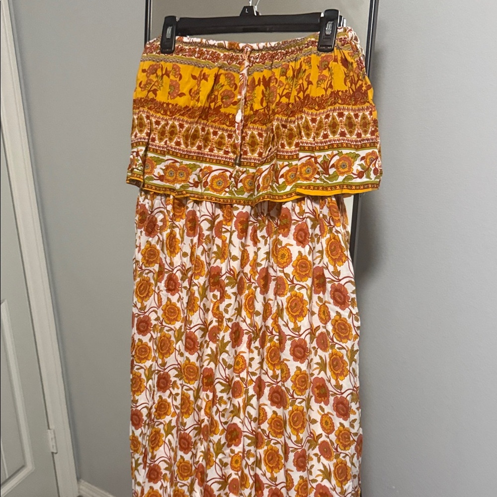 Floral Orange Women's maxi dress